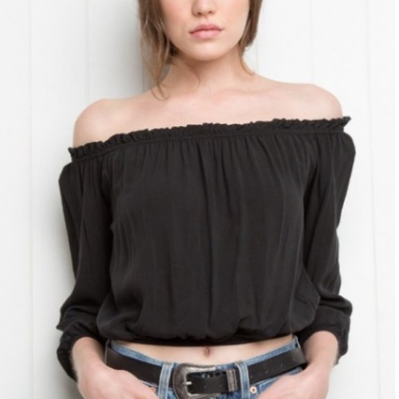 Brandy Melville Black Off the Shoulder Top - Picture 1 of 2